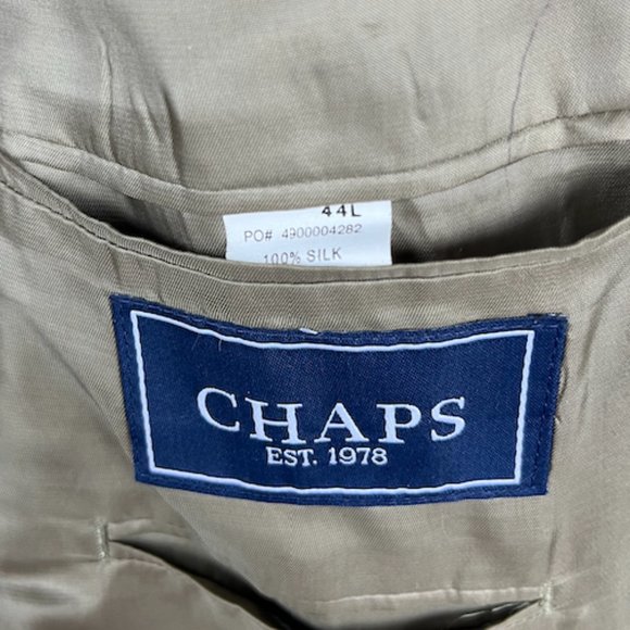 Chaps Mens 44L Silk Tan Long Sleeve Blazer - Picture 5 of 5